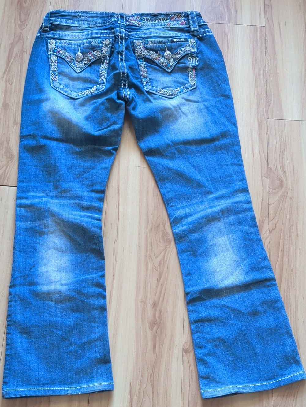 Miss Me Blue Embroidered Boot Cut Jeans